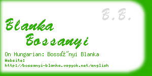 blanka bossanyi business card